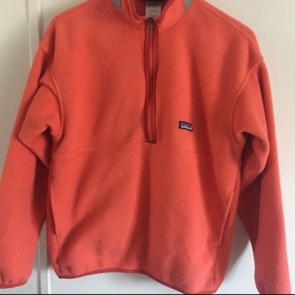 Orange Patagonia 1/4 zip jacket